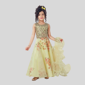 Girls Yellow Choli Set