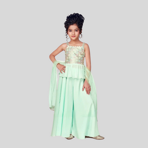 Girls Green Palazo Set