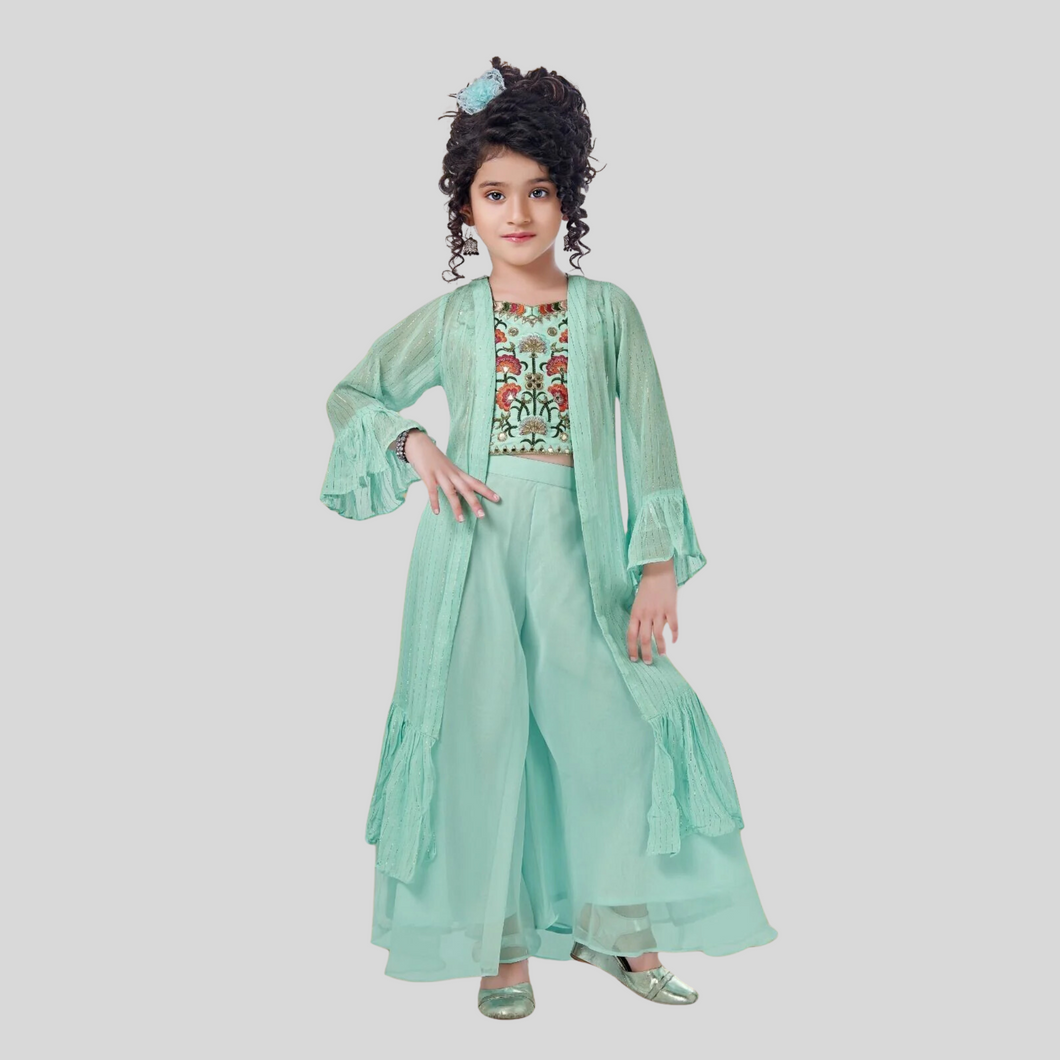 Girls Green Palazo Set