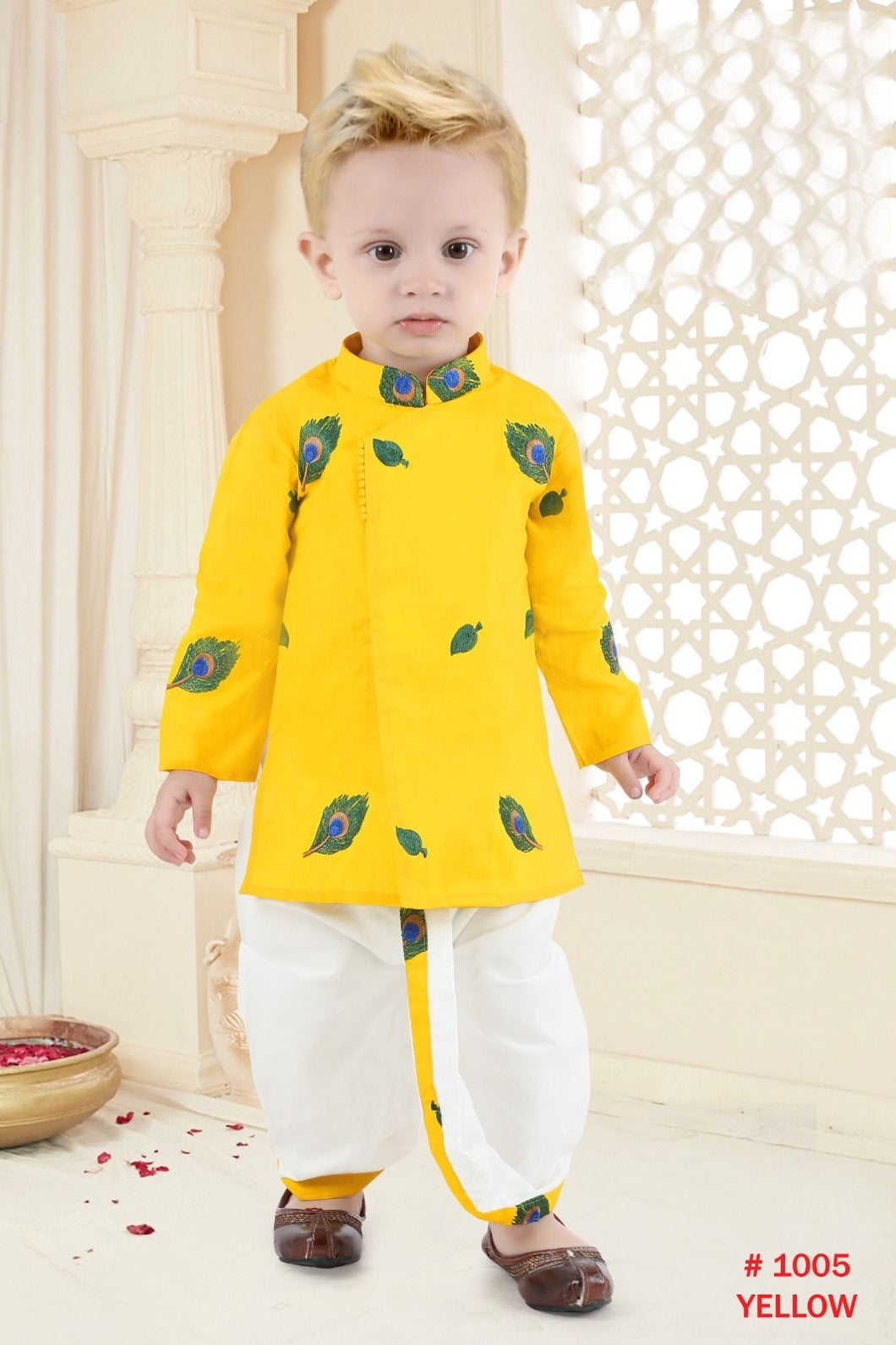 Boys Krishna Yellow Dhoti Set