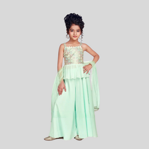 Girls Green Palazo Set