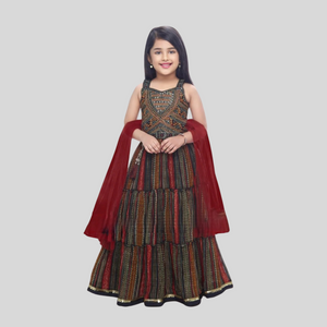 Girls Navy Blue Choli Set