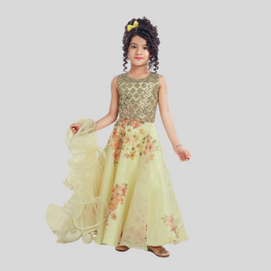 Girls Yellow Choli Set