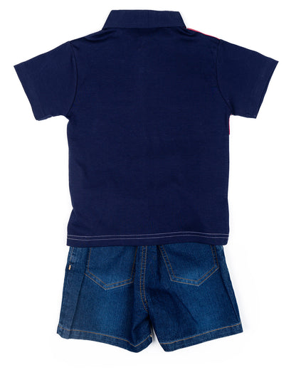 Pokizo Boys Baba Suit Navy Blue