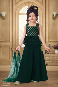 Girls Dark Green Palazo Set