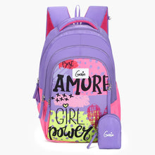 Load image into Gallery viewer, Genie Amore 20L Purple Kids Backpack With Comfortable Padding
