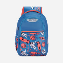 Load image into Gallery viewer, Genius by Safari Astro 23L Blue School Backpack with Name Tag
