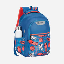 Load image into Gallery viewer, Genius by Safari Astro 23L Blue School Backpack with Name Tag
