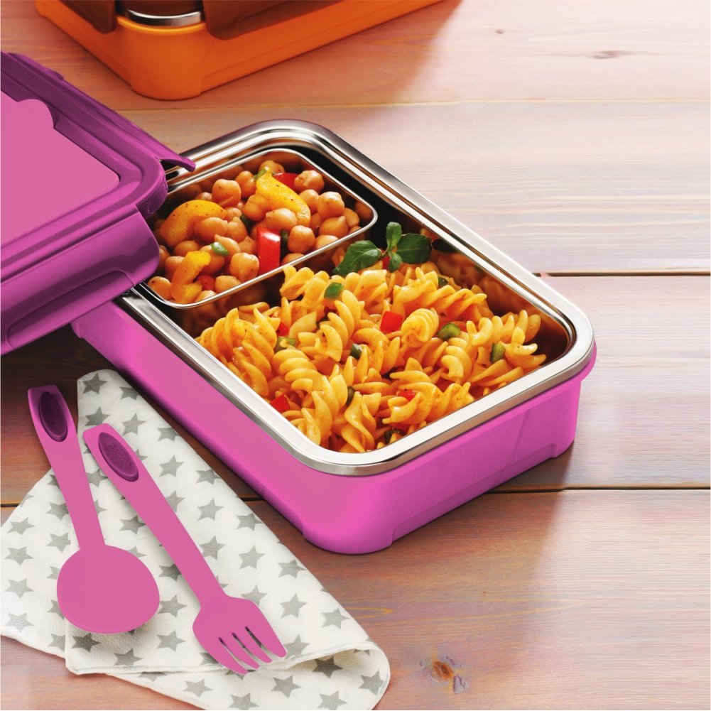 Dubblin Lunch Box Steel Buffet 750 Ml Pink For Unisex