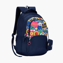 Load image into Gallery viewer, Genie Blahblah 27L Navy Blue Juniors Backpack With Easy Access Pockets
