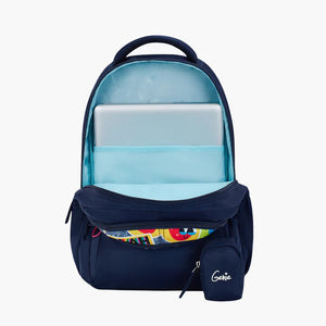 Genie Blahblah 27L Navy Blue Juniors Backpack With Easy Access Pockets