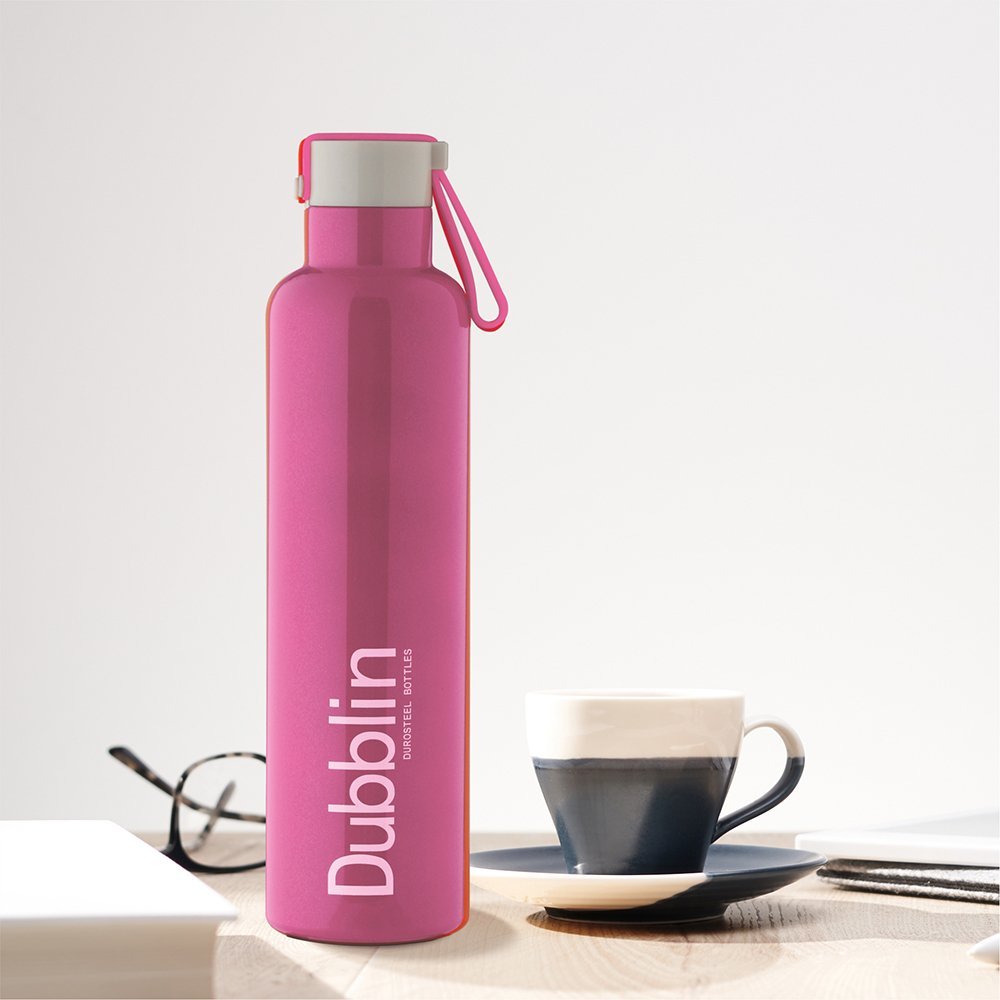 Dubblin Water Bottle Steel Boom1000 Ml Pink For Unisex