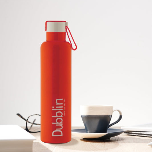 Dubblin Water Bottle Boom Steel 1000 Ml Red For Unisex