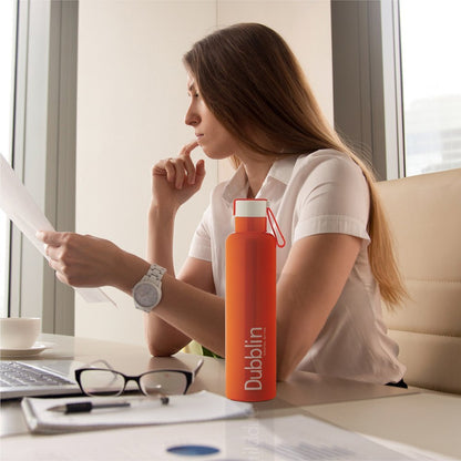 Dubblin Water Bottle Boom Steel 900 Ml Orange For Unisex