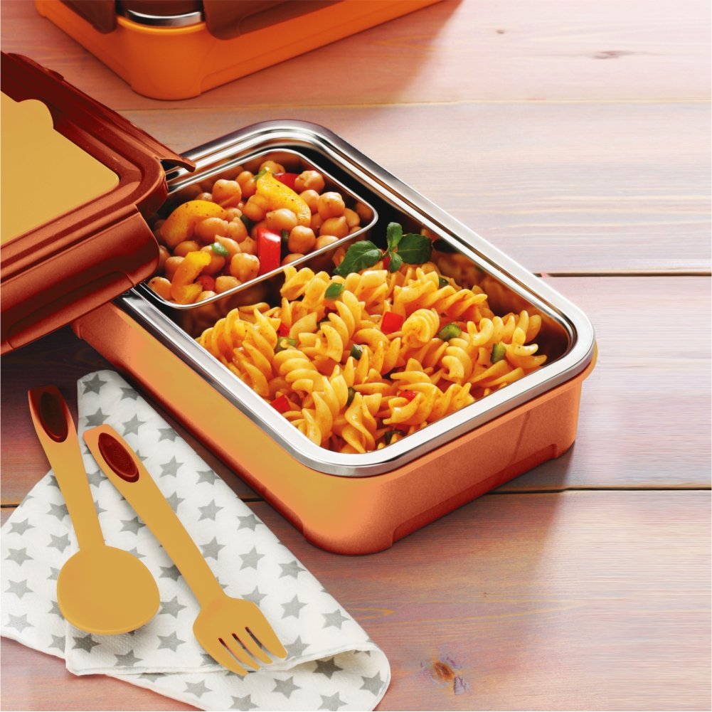 Dubblin Lunch Box Steel Buffet 750 Ml Yellow For Unisex