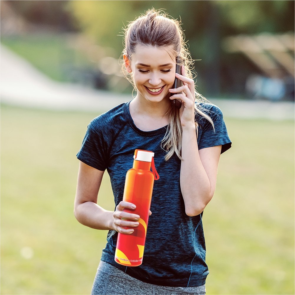 Dubblin Water Bottle Bang Bang Steel 900 Ml Orange For Unisex