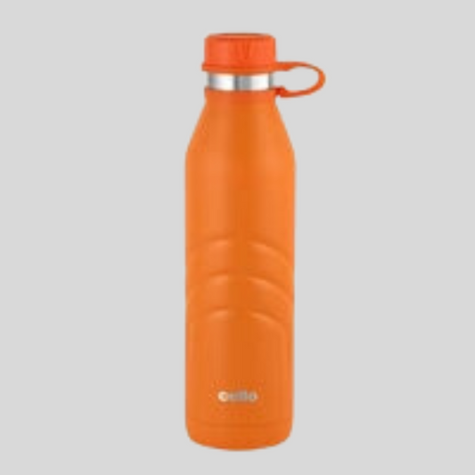 Cello Water Bottle Duro Crown Steel 1000 Ml Orange For Unisex