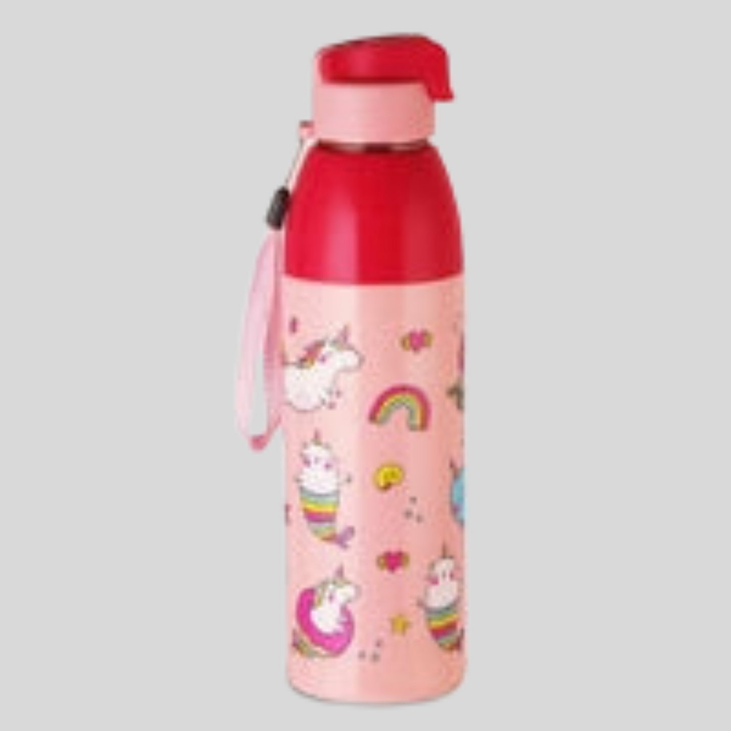 Cello Water Bottle Kidzbee Uranus Steel 600 Ml Peach For Unisex