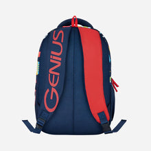 Load image into Gallery viewer, Genius by Safari Comet 27L Blue School Backpack with Name Tag
