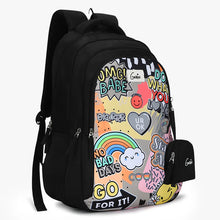 Load image into Gallery viewer, Genie Cool 36L Black School Backpack With Spacious Compartment
