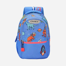 Load image into Gallery viewer, Genius by Safari Cosmo 23L Blue School Backpack with Name Tag
