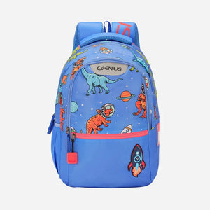 Genius by Safari Cosmo 23L Blue School Backpack with Name Tag