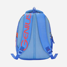 Load image into Gallery viewer, Genius by Safari Cosmo 23L Blue School Backpack with Name Tag
