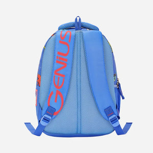 Genius by Safari Cosmo 23L Blue School Backpack with Name Tag