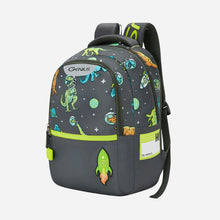 Load image into Gallery viewer, Genius by Safari Cosmo 23L Grey School Backpack with Name Tag
