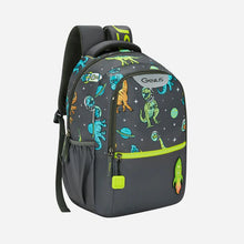 Load image into Gallery viewer, Genius by Safari Cosmo 23L Grey School Backpack with Name Tag
