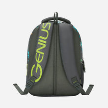 Load image into Gallery viewer, Genius by Safari Cosmo 23L Grey School Backpack with Name Tag
