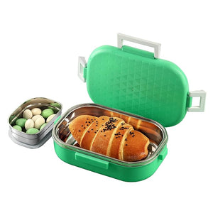 CELLO Altro Neo Lunch Box, Neo Orange, 700ml | 2 Units Insulated Lunch Boxes |Stainless Steel Lunch Box for Kids | Leak-Proof Snacks Tiffin Box for School