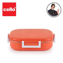 Load image into Gallery viewer, CELLO Altro Neo Lunch Box, Neo Orange, 700ml | 2 Units Insulated Lunch Boxes |Stainless Steel Lunch Box for Kids | Leak-Proof Snacks Tiffin Box for School
