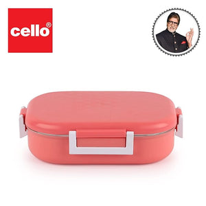 CELLO Altro Neo Lunch Box, Neo Orange, 700ml | 2 Units Insulated Lunch Boxes |Stainless Steel Lunch Box for Kids | Leak-Proof Snacks Tiffin Box for School