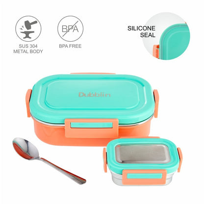 Dubblin Lunch Box Steel Candy 750 Ml Green For Unisex