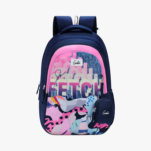 Genie Fetch 36L Navy Blue School Backpack With Premium Fabric