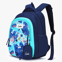 Load image into Gallery viewer, Genie Kitty 20L Navy Blue Kids Backpack With Comfortable Padding
