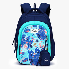 Load image into Gallery viewer, Genie Kitty 20L Navy Blue Kids Backpack With Comfortable Padding
