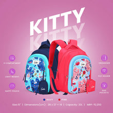 Load image into Gallery viewer, Genie Kitty 20L Navy Blue Kids Backpack With Comfortable Padding
