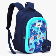 Load image into Gallery viewer, Genie Kitty 20L Navy Blue Kids Backpack With Comfortable Padding
