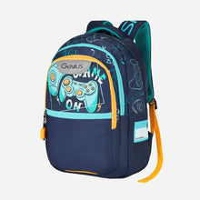 Load image into Gallery viewer, Genius by Safari Maverick 27L Blue School Backpack with Name Tag
