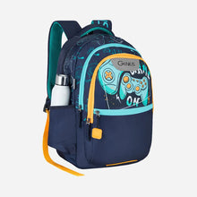 Load image into Gallery viewer, Genius by Safari Maverick 27L Blue School Backpack with Name Tag
