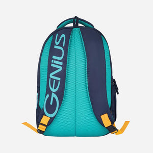 Genius by Safari Maverick 27L Blue School Backpack with Name Tag