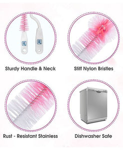 Mee Mee Bottle And Nipple Cleaning Brush - Pink