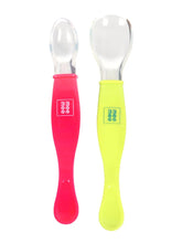 Load image into Gallery viewer, Mee Mee 3 in 1 Weaning Spoon 4m+ Green/Pink
