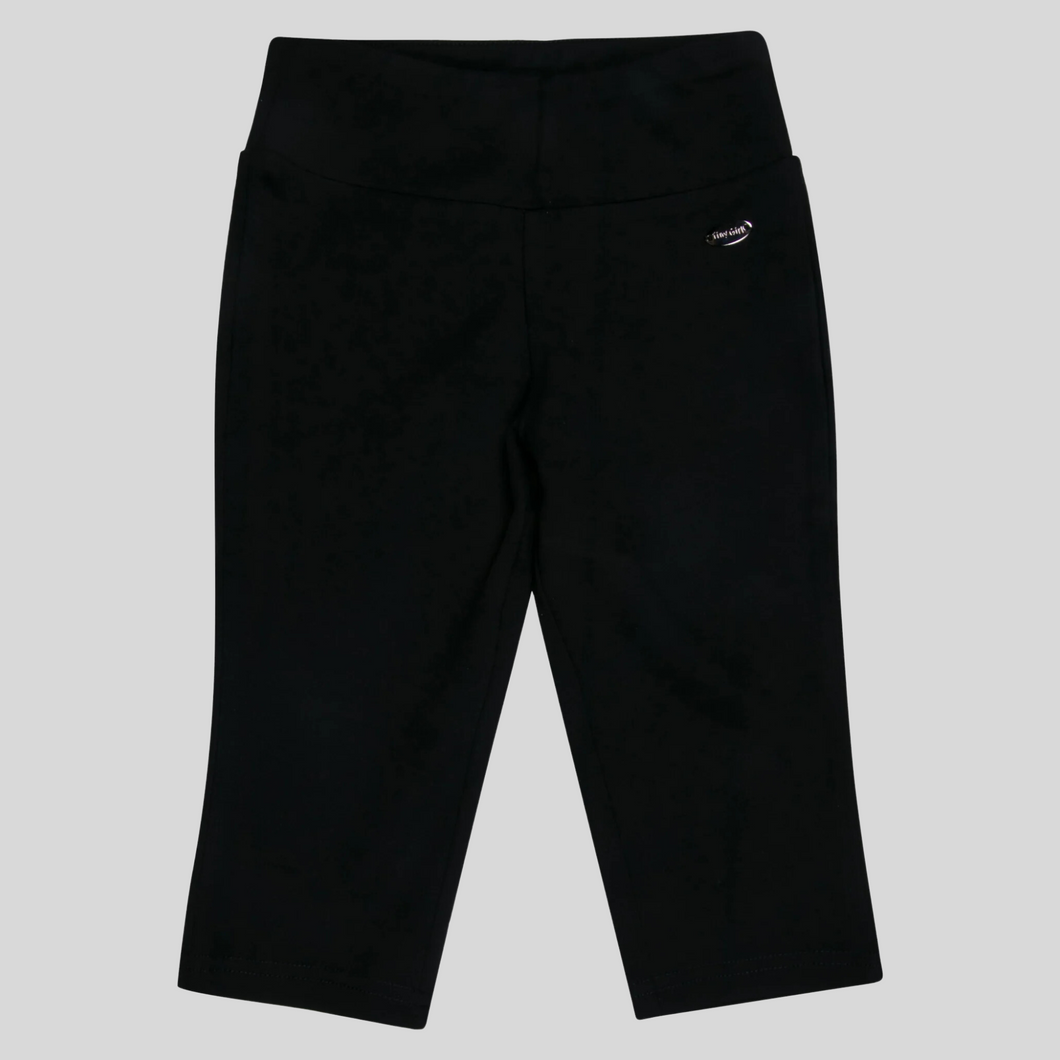 Girls Stretchable Cotton Black Capri