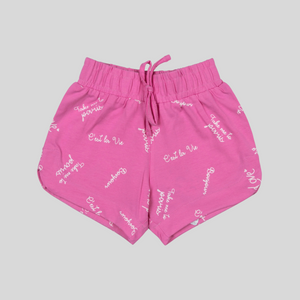 Girls Printed Pink Shorts