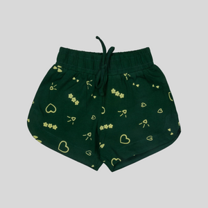 Girls Printed Green Shorts