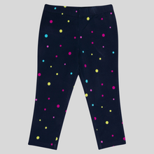 Load image into Gallery viewer, Girls Classic Multi Dotted Print Navy Blue Leggings
