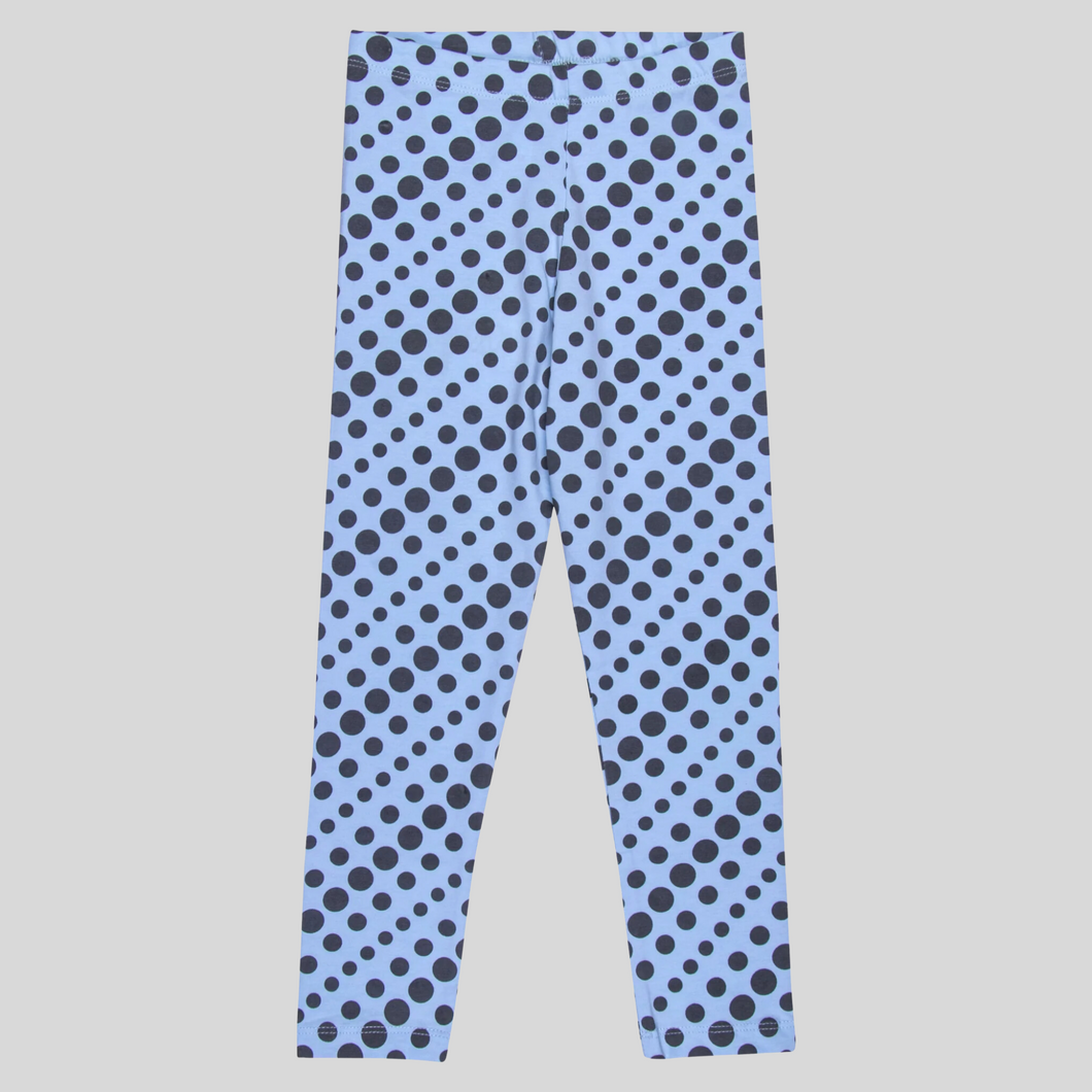 Girls Dotted Blue Leggings